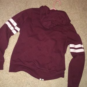 Burgundy zip up sweater